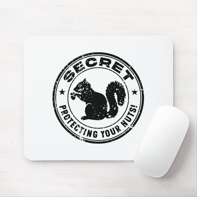 Secret Squirrel "Protecting Your Nuts" Distressed Mouse Mat (With Mouse)
