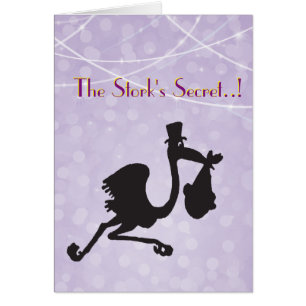 Secret Stork Baby Delivery Retro Card Template