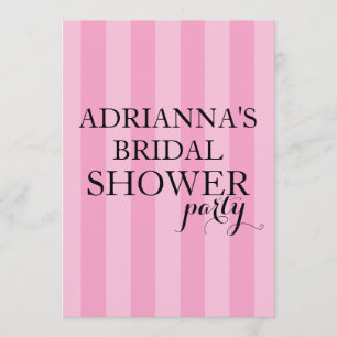 Secret Surprise Bridal Shower Party Pink Stripes Invitation