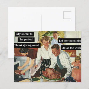 Secret to the Perfect Thanksgiving Dinner Vintage Postcard