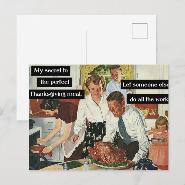 Secret to the Perfect Thanksgiving Dinner Vintage Postcard (Front/Back)