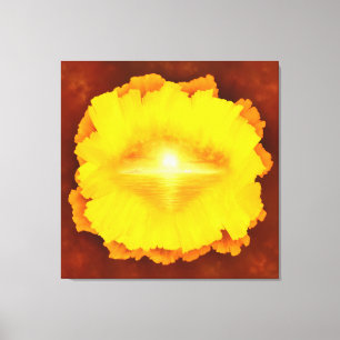 "Secret World" surrealistic sunset island painting Canvas Print