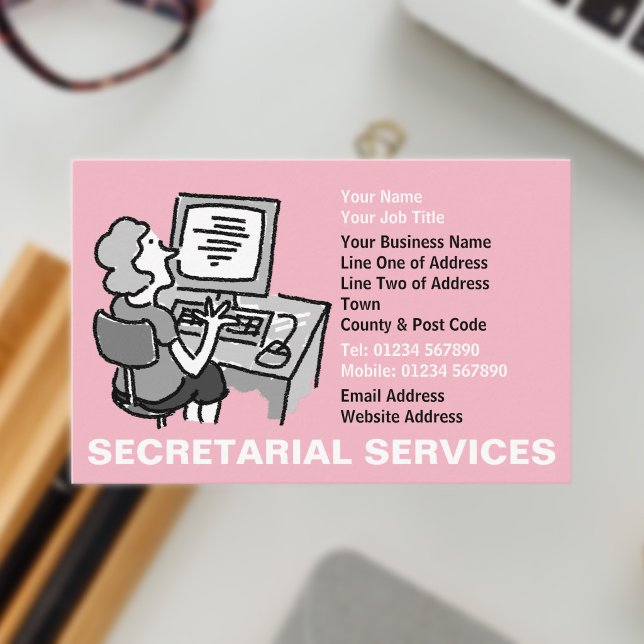 Secretarial Services Business Card (Secretarial Services Business Card)