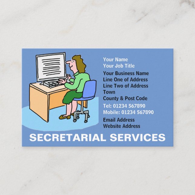 Secretarial Services Business Card (Front)