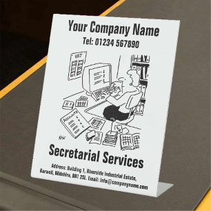 Secretarial Services Office Counter Pedestal Sign