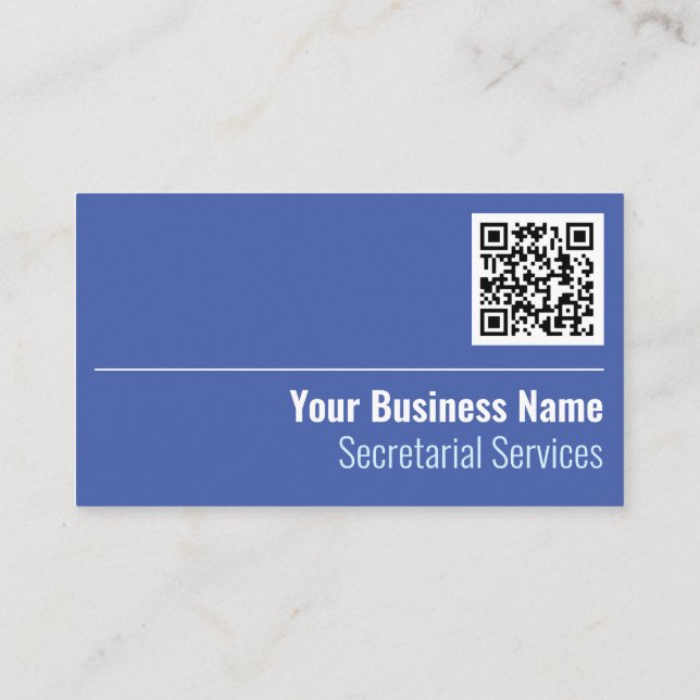 Secretarial Services QR Code Business Card (Back)