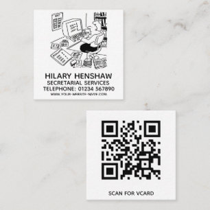 Secretarial Services Square Business Card