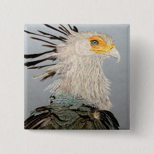 Secretary Bird 15 Cm Square Badge