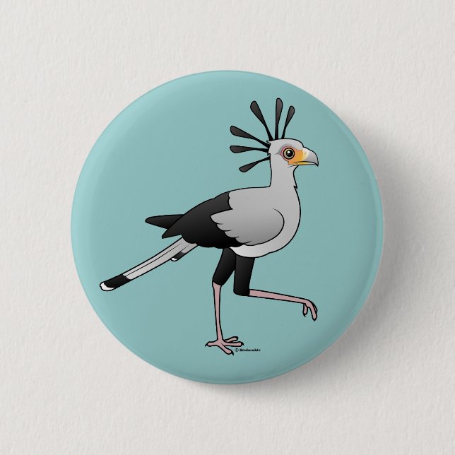 Secretary Bird 6 Cm Round Badge (Front)