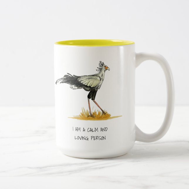 Secretary Bird Affirmations Two-Tone Coffee Mug (Right)