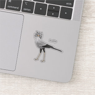 Secretary bird cartoon illustration 