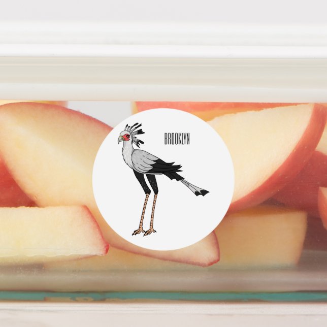 Secretary bird cartoon illustration (Affixed)
