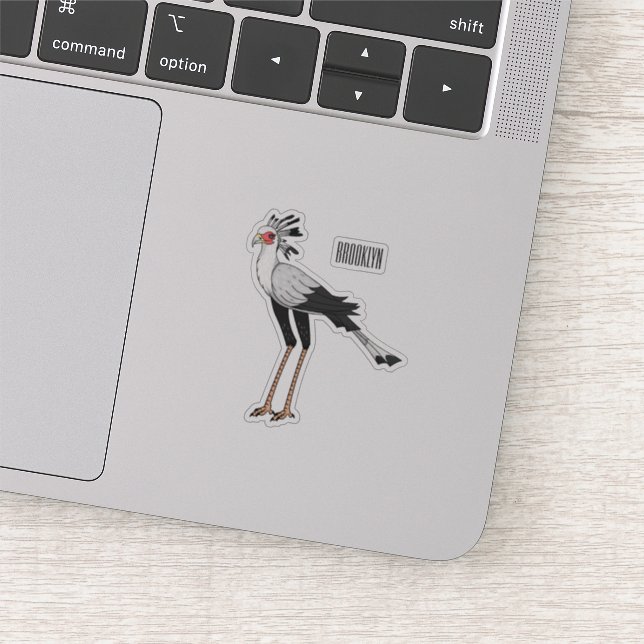 Secretary bird cartoon illustration (Detail)