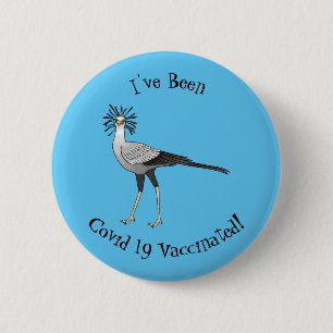 Secretary bird cartoon illustration 6 cm round badge