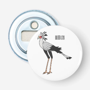 Secretary bird cartoon illustration bottle opener