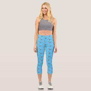 Secretary bird cartoon illustration capri leggings