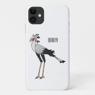 Secretary bird cartoon illustration iPhone 11 case