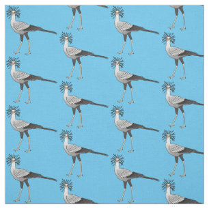 Secretary bird cartoon illustration fabric