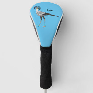 Secretary bird cartoon illustration golf head cover
