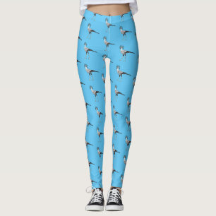 Secretary bird cartoon illustration leggings