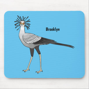 Secretary bird cartoon illustration mouse mat
