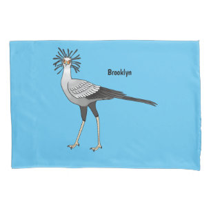 Secretary bird cartoon illustration  pillowcase