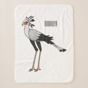 Secretary bird cartoon illustration sherpa blanket
