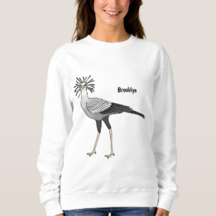 Secretary bird cartoon illustration sweatshirt