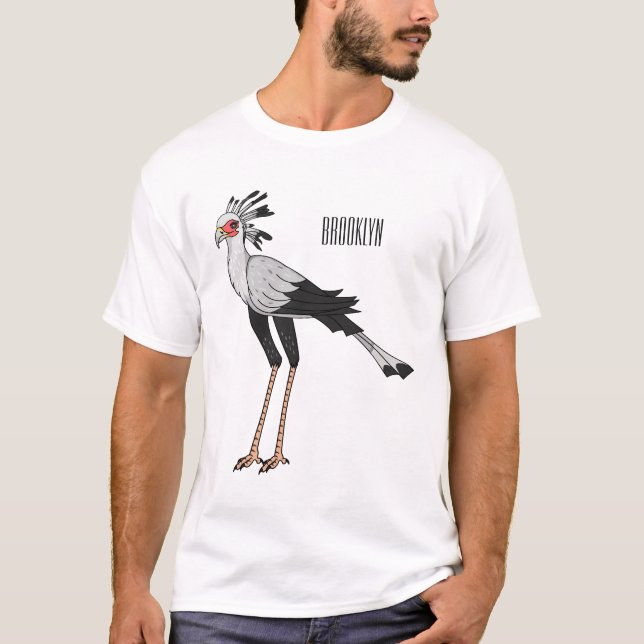 Secretary bird cartoon illustration T-Shirt (Front)