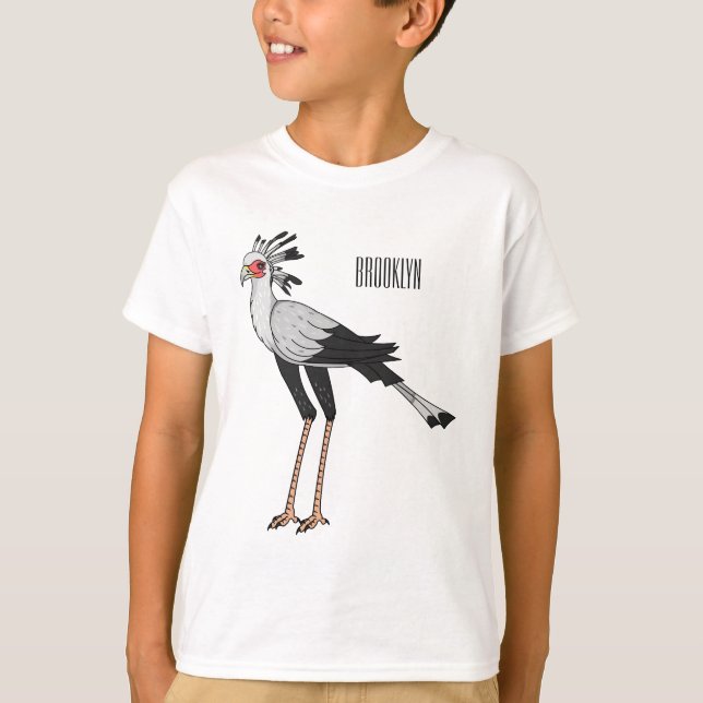 Secretary bird cartoon illustration T-Shirt (Front)