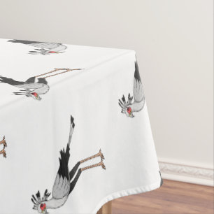 Secretary bird cartoon illustration tablecloth