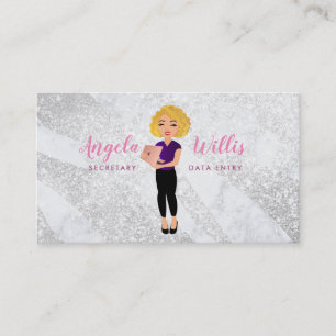 Secretary Blonde lady logo Business Cards