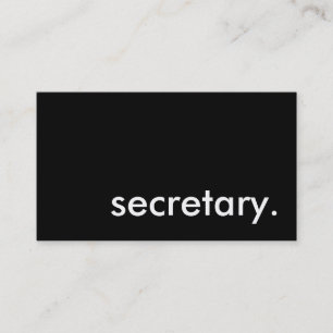 secretary. business card