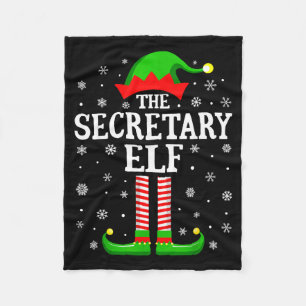 Secretary Elf Funny Christmas Family Matching Fleece Blanket