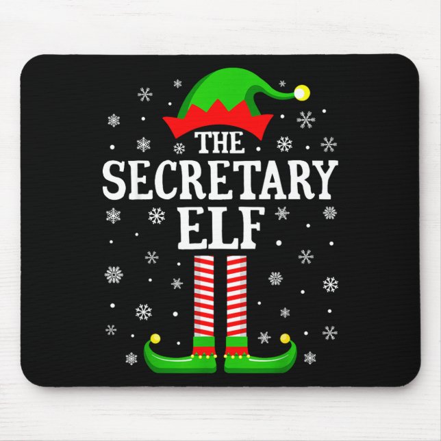 Secretary Elf Funny Christmas Family Matching  Mouse Mat (Front)
