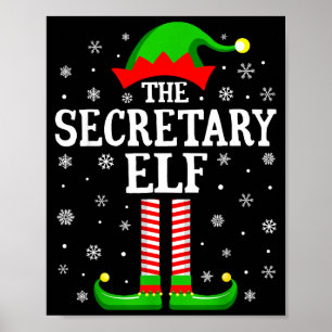 Secretary Elf Funny Christmas Family Matching  Poster