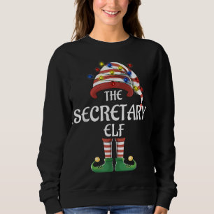 Secretary Elf Lights Funny Matching Family Christm Sweatshirt