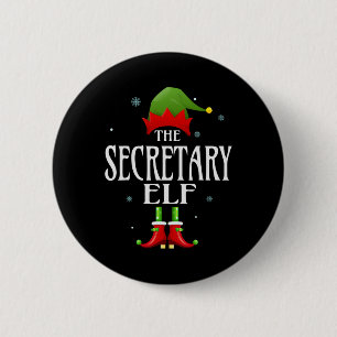 Secretary Elf Xmas Matching Family Group Christmas 6 Cm Round Badge