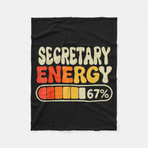 Secretary Energy 67 Percent Funny Job Title Humor Fleece Blanket