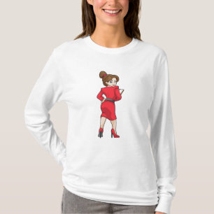 Secretary in Dress with High Heels T-Shirt