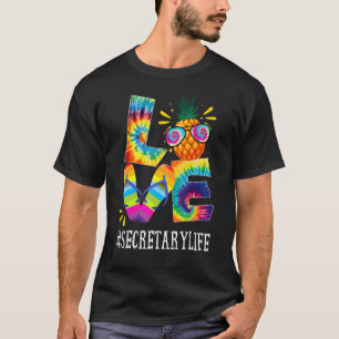 Secretary Love Pineapple Summer  Off Duty Tie Dye T-Shirt