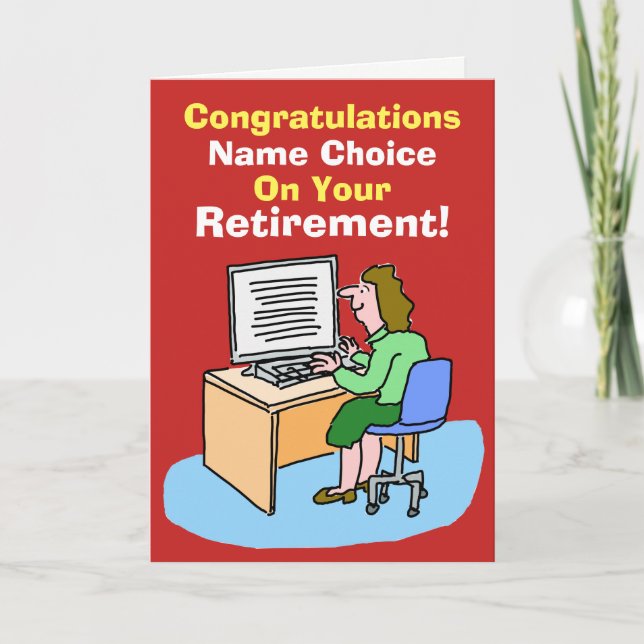 Secretary, Personal Assistant or Typist Retirement Card (Front)