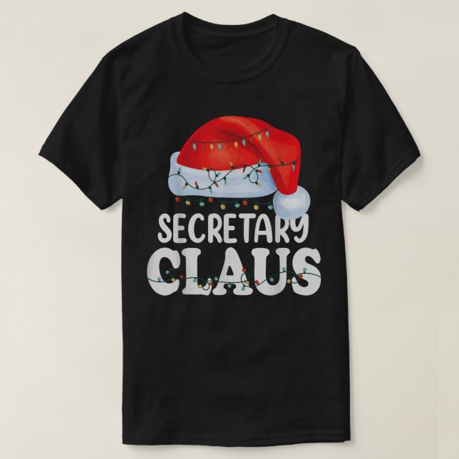 Secretary Santa Claus Christmas Funny Matching Cos T-Shirt (Design Front)