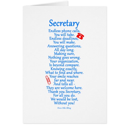 Image of Secretary Thank You