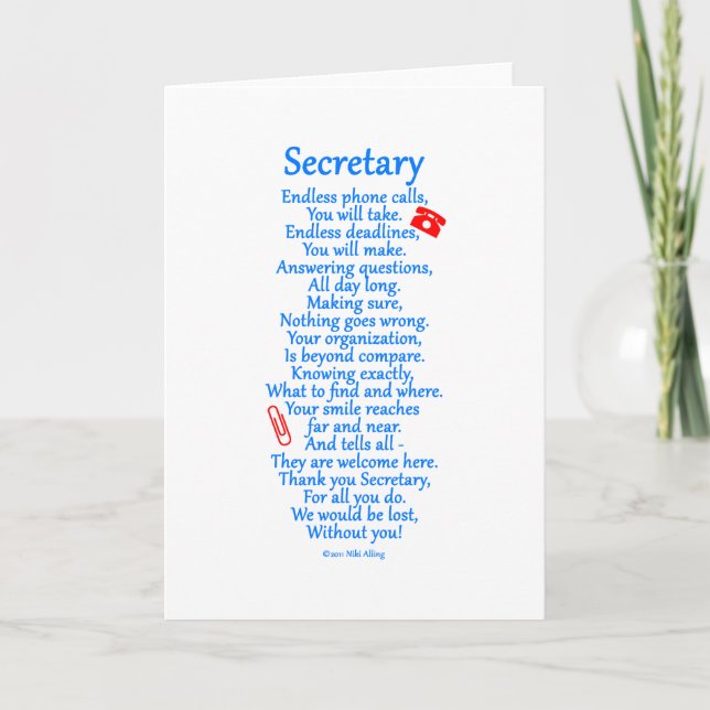 Secretary  Thank You Card (Front)