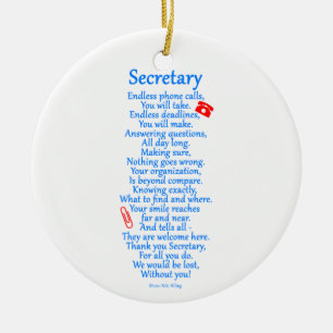 Secretary  Thank You Ceramic Tree Decoration
