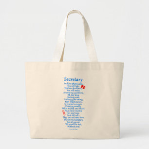 Secretary Thank You Large Tote Bag
