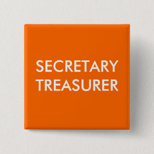 SECRETARY TREASURER 15 CM SQUARE BADGE