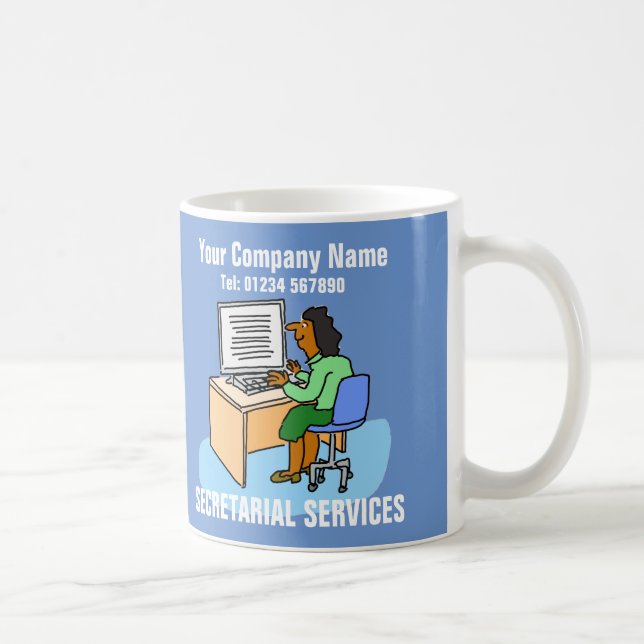 Secretary Working in the Office Cartoon Coffee Mug (Right)