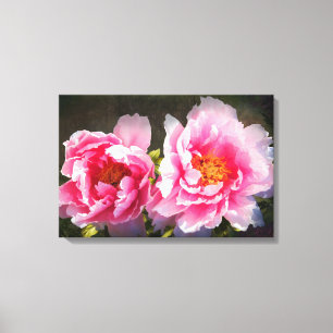 Secreted Away, Pink Peonies Canvas Print